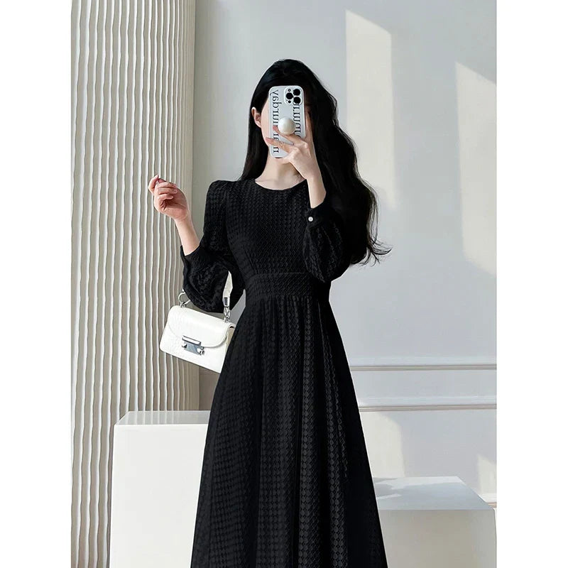 2023 Spring Women Elegant Lace Midi White Dress