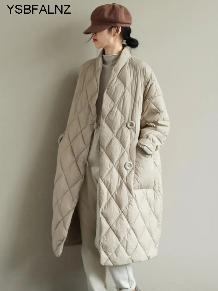 2023 Winter Arrivals Women Cotton Coats Diamond Lattice