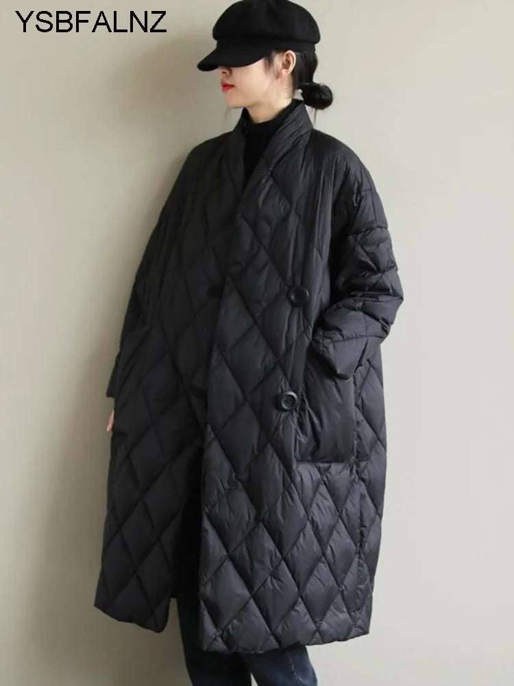2023 Winter Arrivals Women Cotton Coats Diamond Lattice