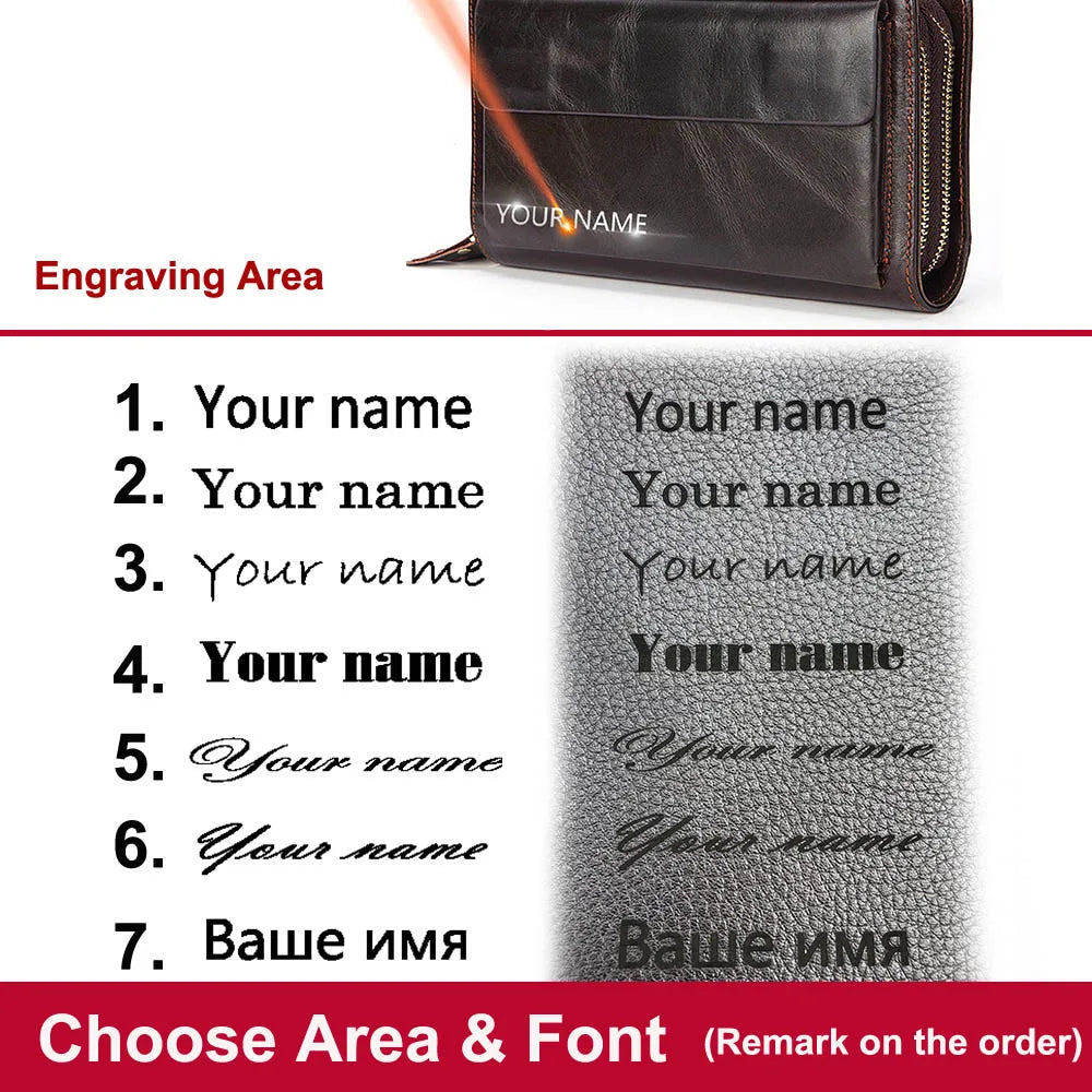 2024 Customizable Leather Men's Clutch Wallet