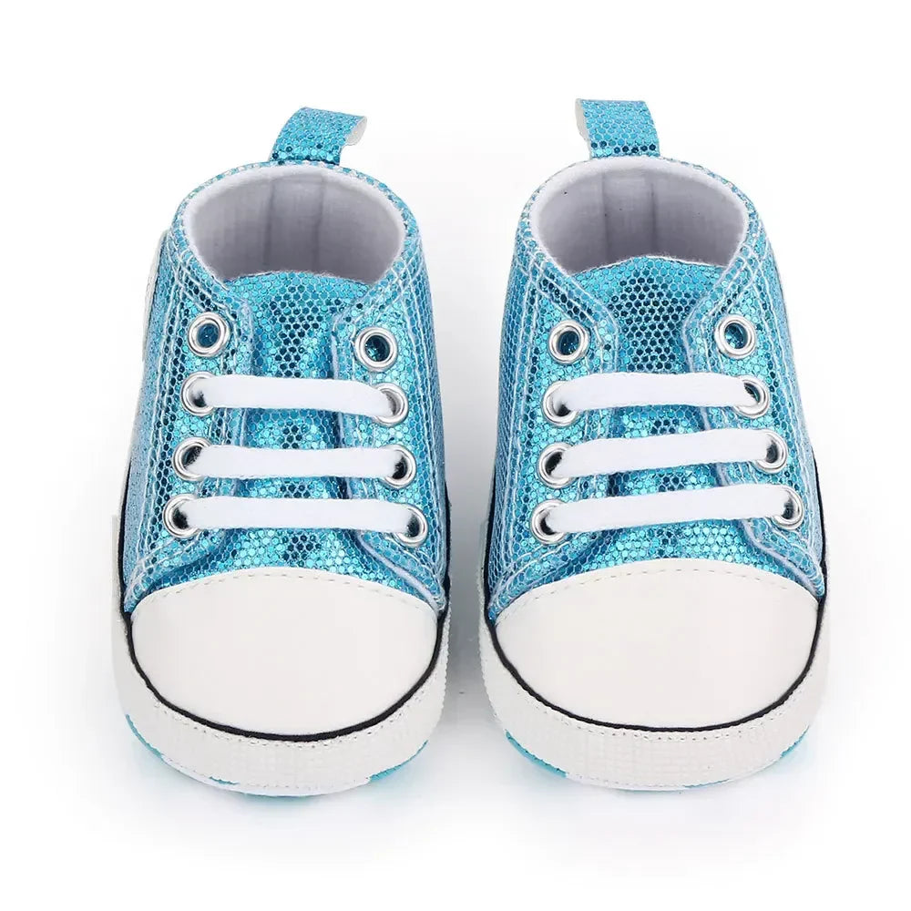 2024 Newborn Sequined Canvas Baby Sneakers Casual Baby
