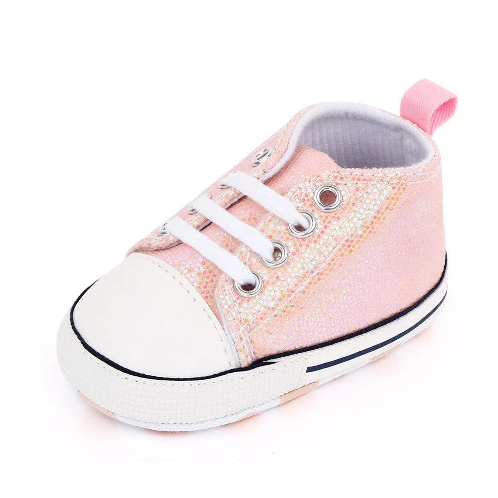 2024 Newborn Sequined Canvas Baby Sneakers Casual Baby