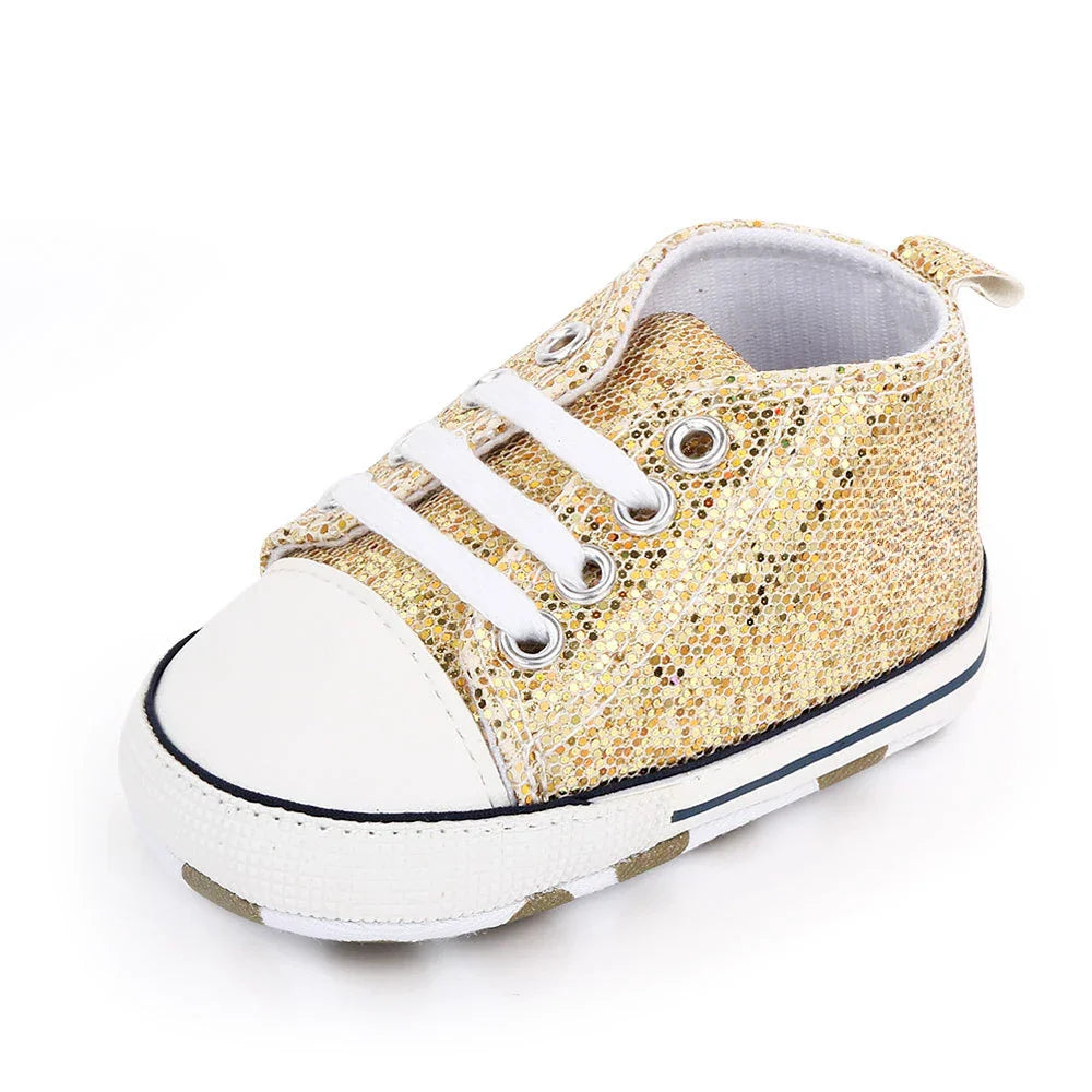 2024 Newborn Sequined Canvas Baby Sneakers Casual Baby