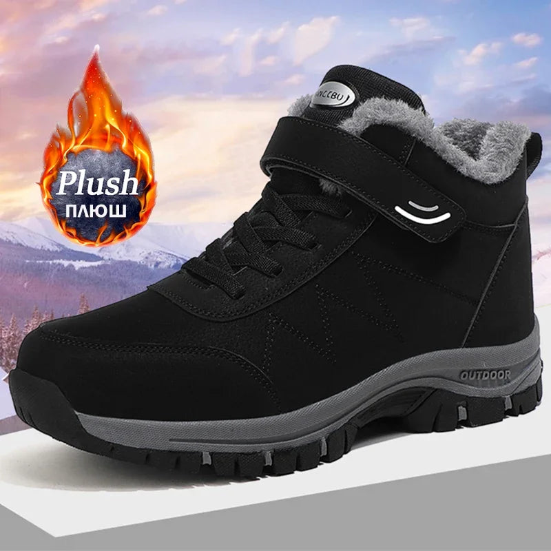 2024 Winter Women Men Boots Waterproof Leather Sneakers
