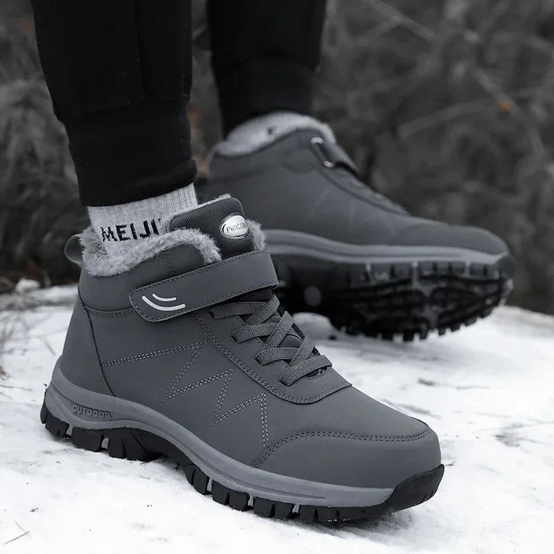 2024 Winter Women Men Boots Waterproof Leather Sneakers