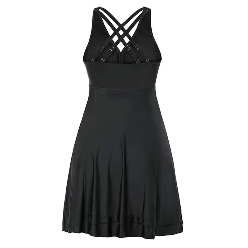2024 Womens Swimsuit Solid Plus Size Swimdress Two