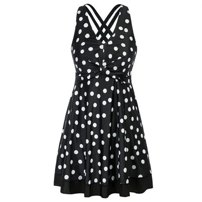 2024 Womens Swimsuit Solid Plus Size Swimdress Two