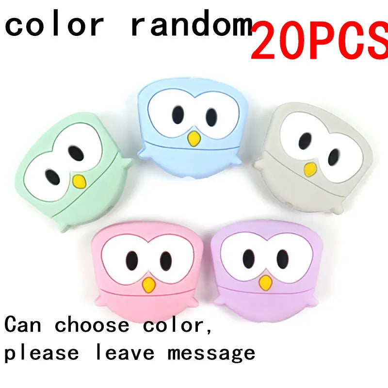 20pc Cute Unicorn Silicone Animal Teether Beads BPA