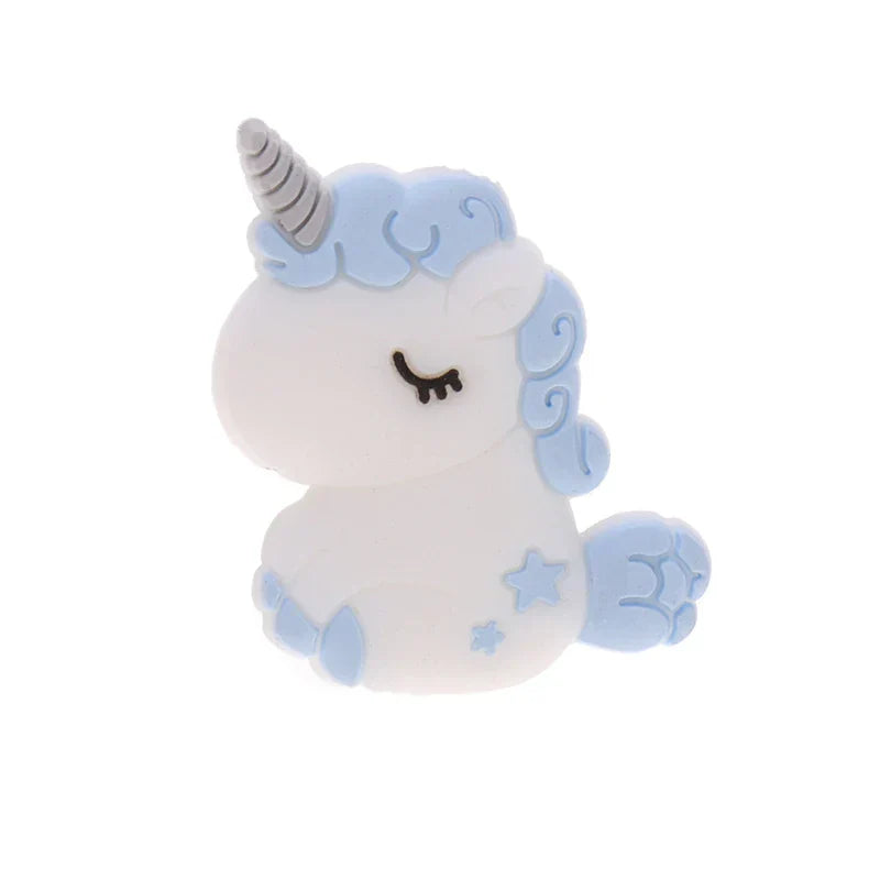 20pc Cute Unicorn Silicone Animal Teether Beads BPA