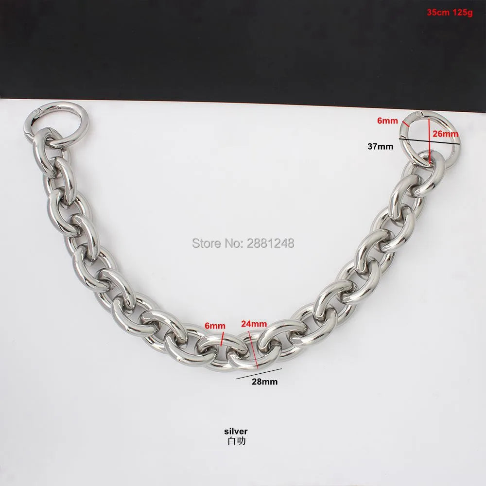 24mm Thick Round Aluminum Chain + Spring Ring