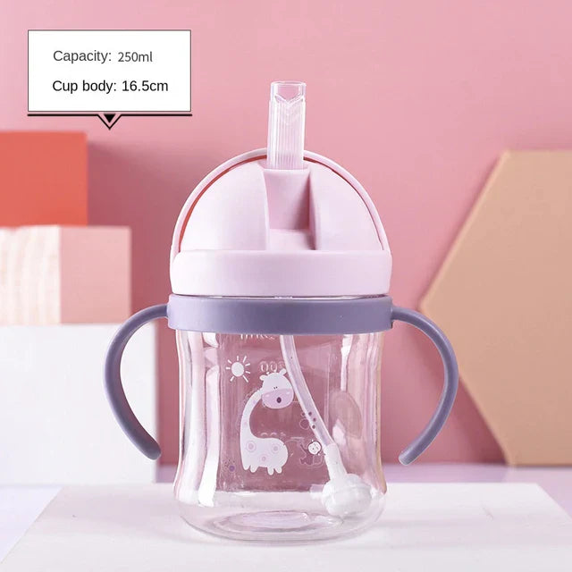 250ml Baby Feeding Cup with Straw Children Learn