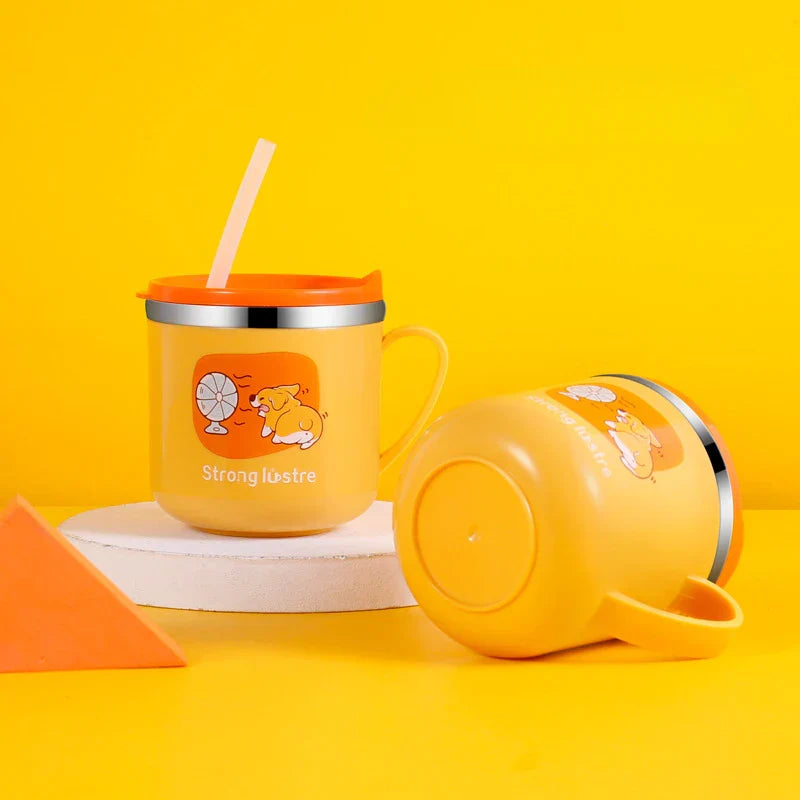 250ml Kids Drinking Feeding Straw Baby Cup with