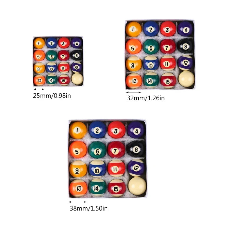 25mm32mm38mm Children Mini Billiards Table Balls Set Resin