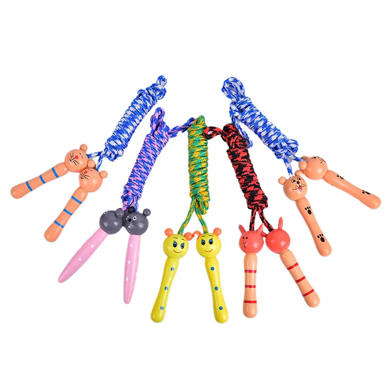 2M Lovely Cartoon Wood Handle Kids Children Skipping