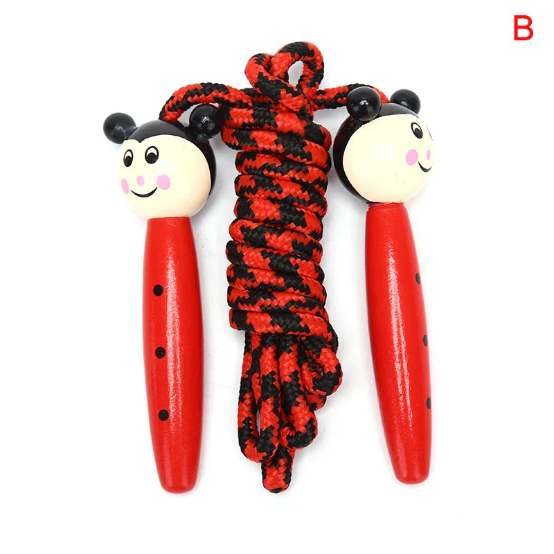 2M Lovely Cartoon Wood Handle Kids Children Skipping