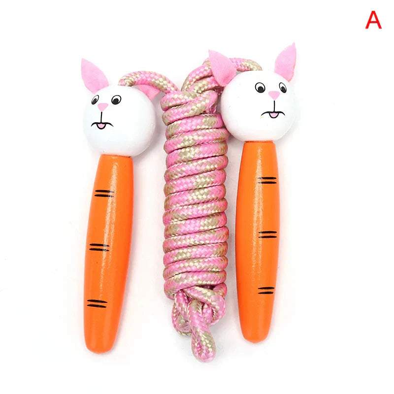 2M Lovely Cartoon Wood Handle Kids Children Skipping