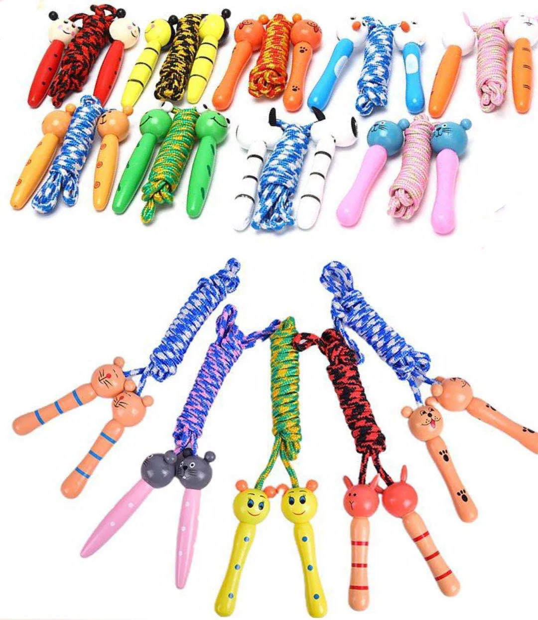 2M Lovely Cartoon Wood Handle Kids Children Skipping
