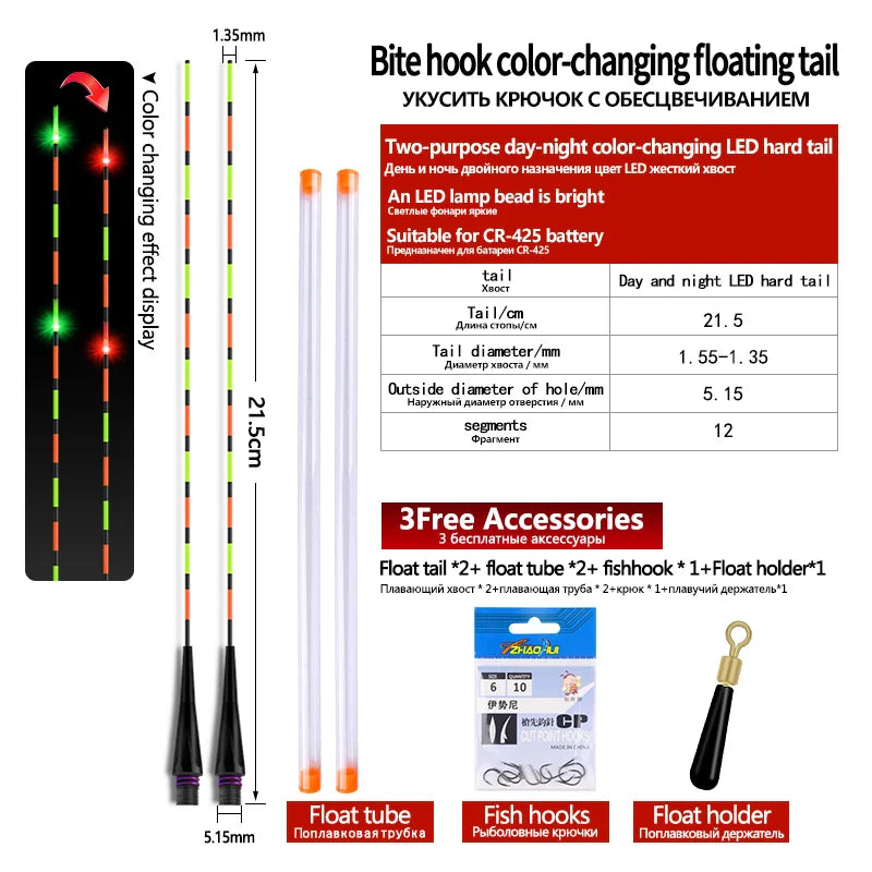 2PCS LED Gravity Sensor Color Change Float Tails+2