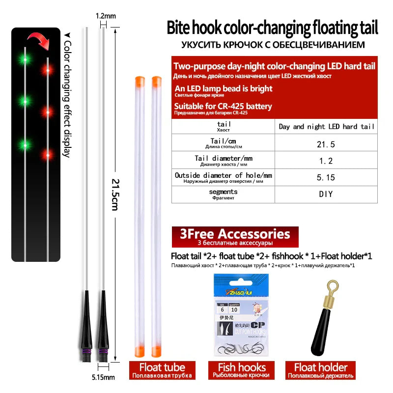 2PCS LED Gravity Sensor Color Change Float Tails+2