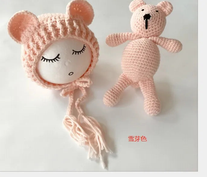 2PCS Newborn Crochet Photography Beanie Caps