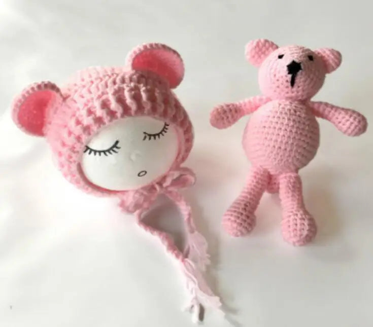 2PCS Newborn Crochet Photography Beanie Caps
