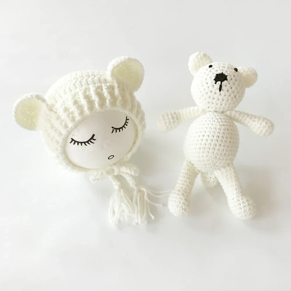 2PCS Newborn Crochet Photography Beanie Caps