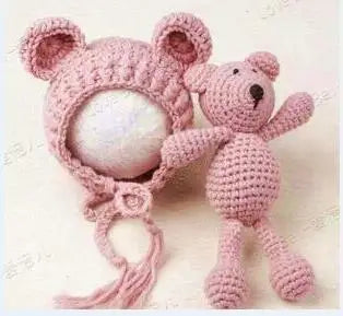 2PCS Newborn Crochet Photography Beanie Caps