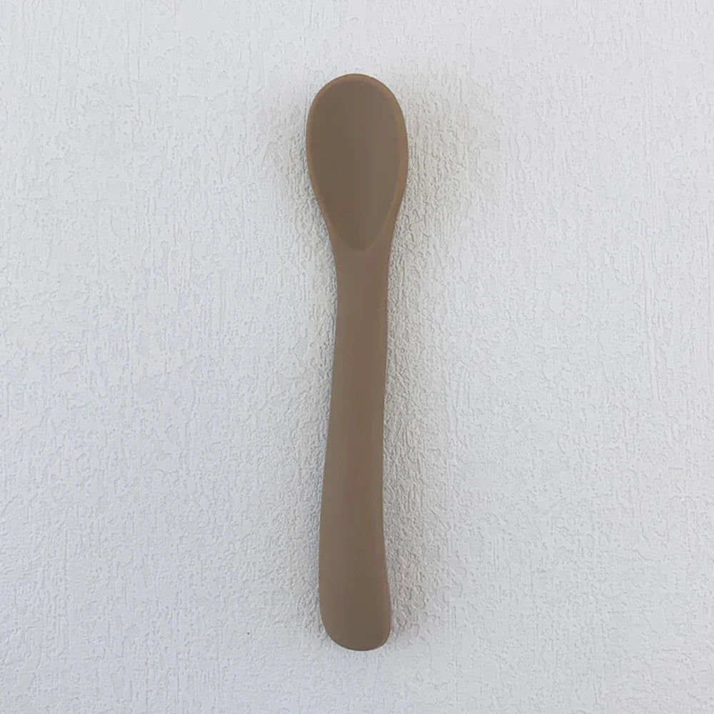 2Pcs Baby Silicone Learning Spoons Set