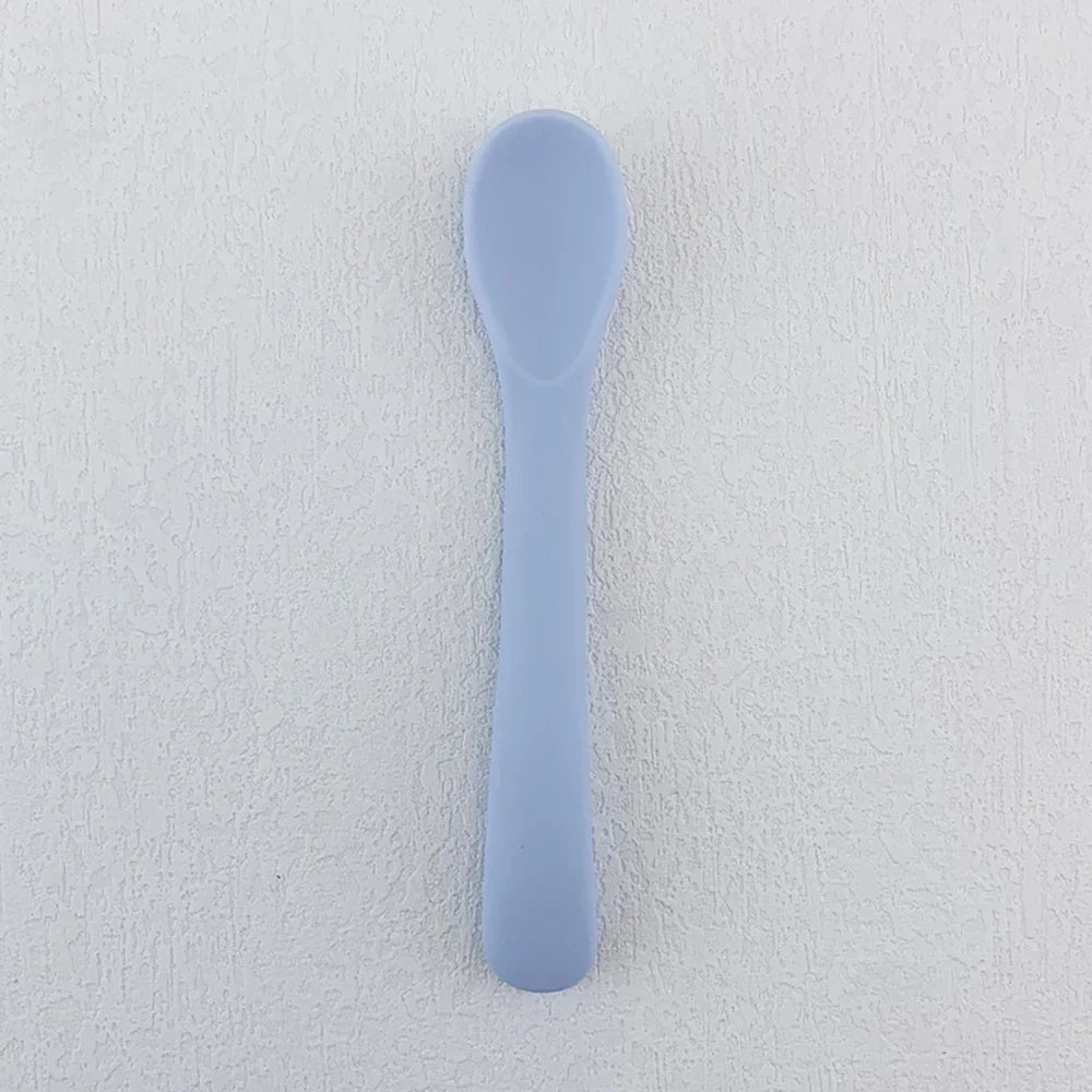 2Pcs Baby Silicone Learning Spoons Set