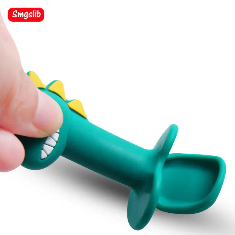 2Pcs/Set Baby Learn Spoon Fork Set Short Easy