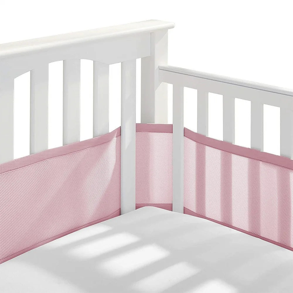 2Pcs/Set Baby Mesh Crib Bumper Liner Breathable Summer