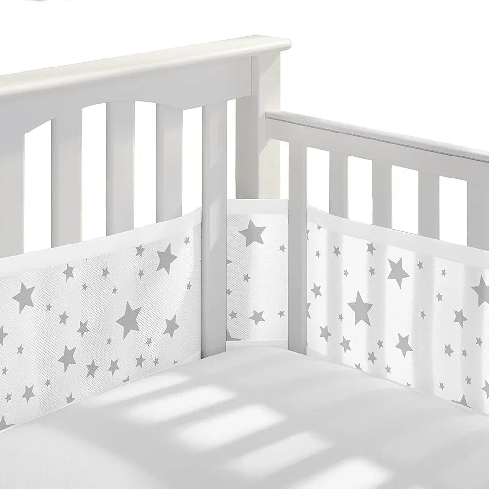2Pcs/Set Baby Mesh Crib Bumper Liner Breathable Summer