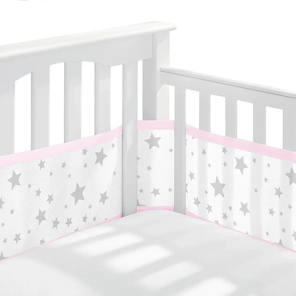 2Pcs/Set Baby Mesh Crib Bumper Liner Breathable Summer