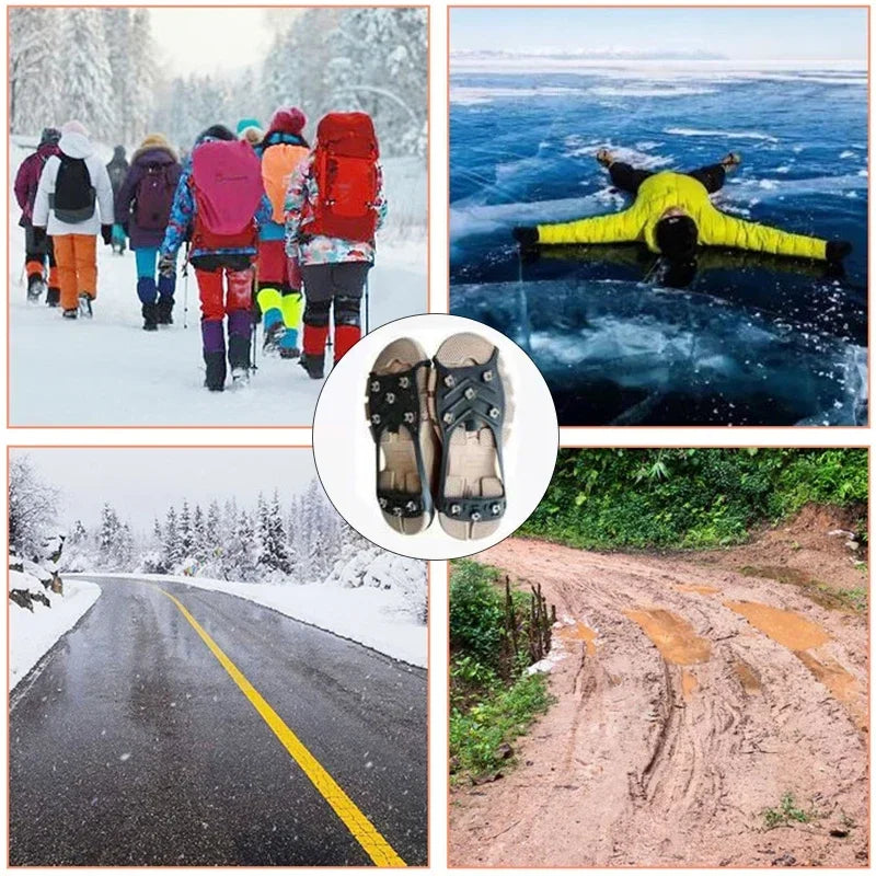 2pcs 8Stud AntiSlip Ice Claws Snow Climbing Spike