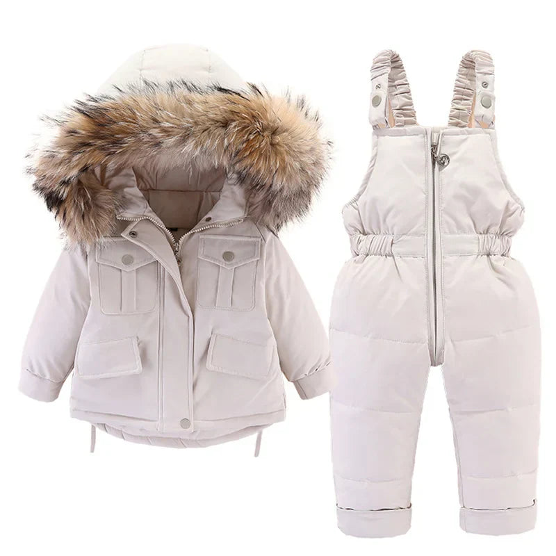 2pcs Set Baby Girl winter down jacket and