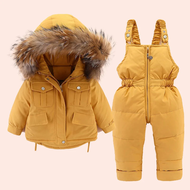 2pcs Set Baby Girl winter down jacket and