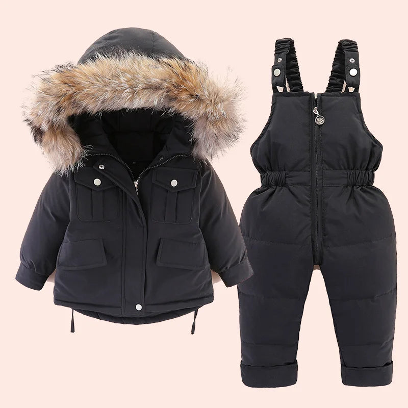 2pcs Set Baby Girl winter down jacket and