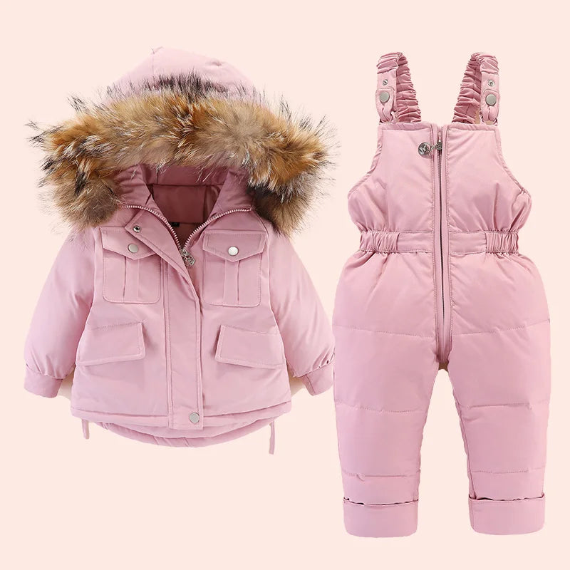 2pcs Set Baby Girl winter down jacket and