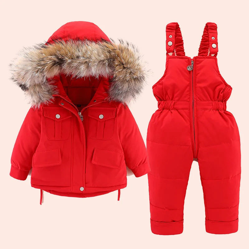2pcs Set Baby Girl winter down jacket and