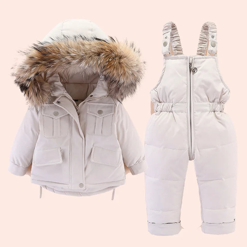 2pcs Set Baby Girl winter down jacket and
