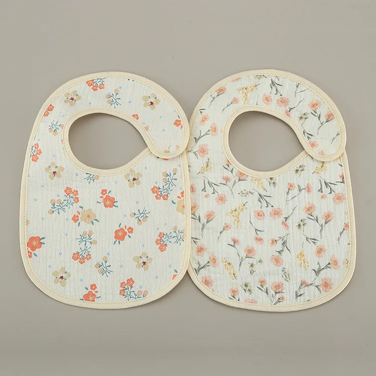 2pcs/set Cotton Waterproof Baby Bibs Summer Infant Bib