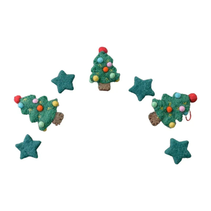 3/5 Pcs DIY Baby Wool Felt Clouds & Stars Ornaments