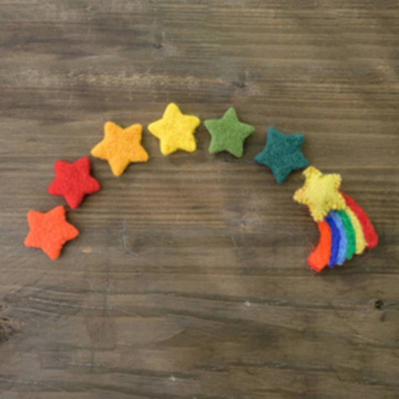 3/5 Pcs DIY Baby Wool Felt Clouds & Stars Ornaments
