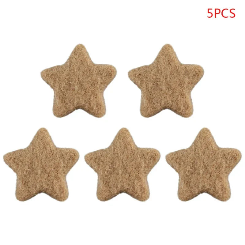 3/5 Pcs DIY Baby Wool Felt Clouds & Stars Ornaments
