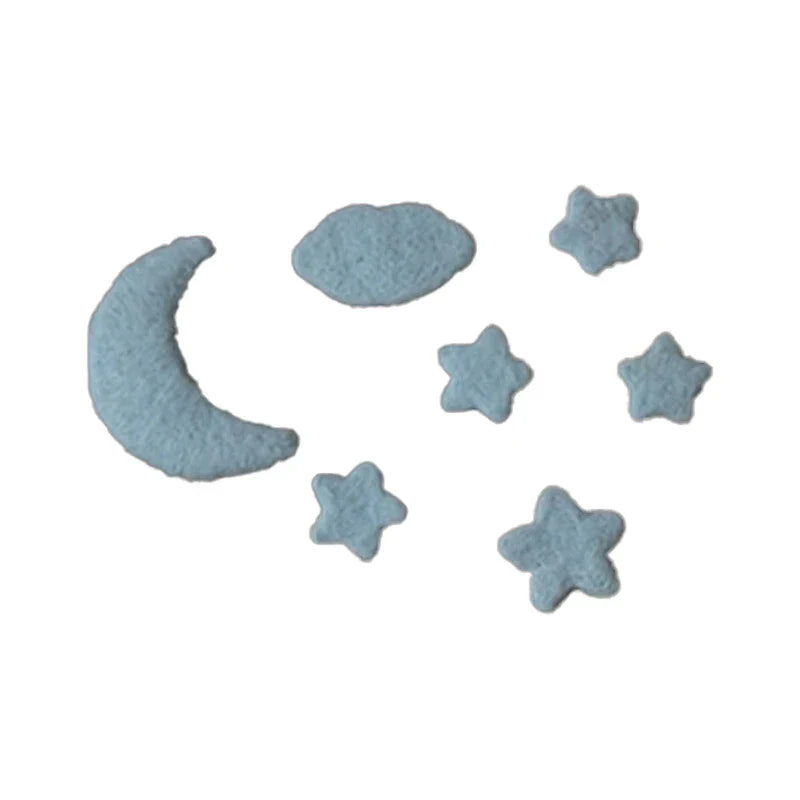 3/5 Pcs DIY Baby Wool Felt Clouds & Stars Ornaments