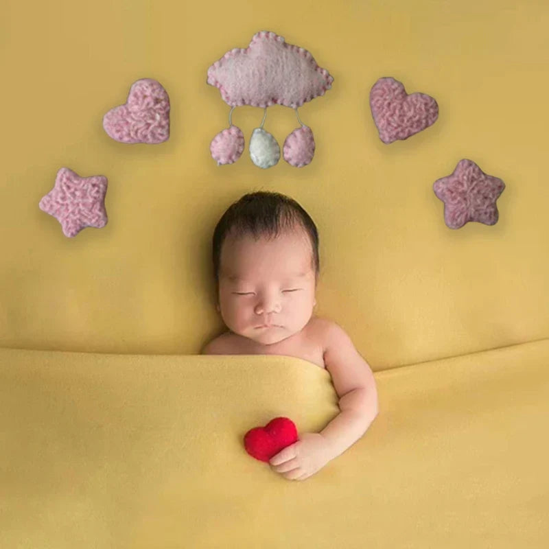 3/5 Pcs DIY Baby Wool Felt Clouds & Stars Ornaments