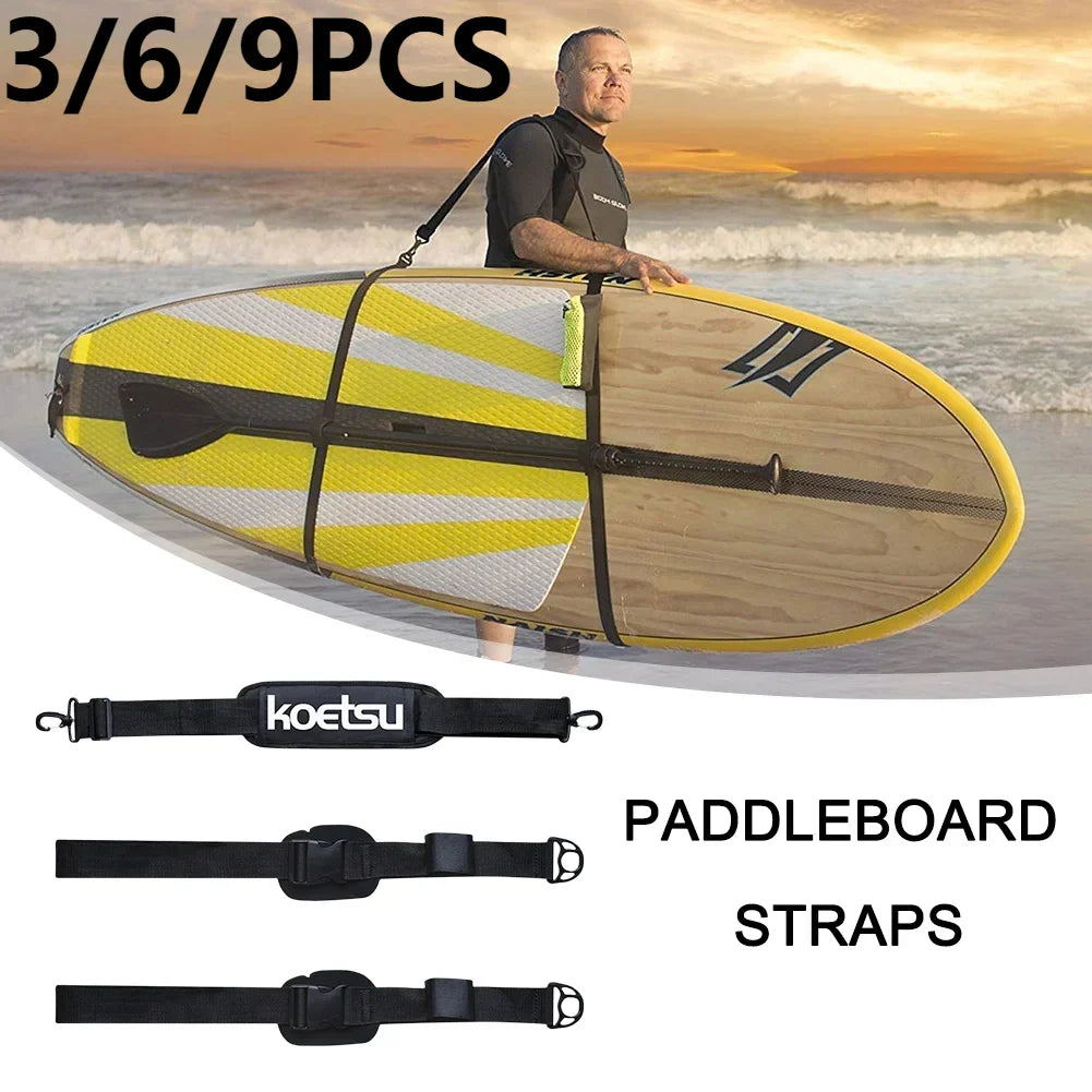 3/9PC Portable Surfboard Shoulder Carry Sling Stand Up