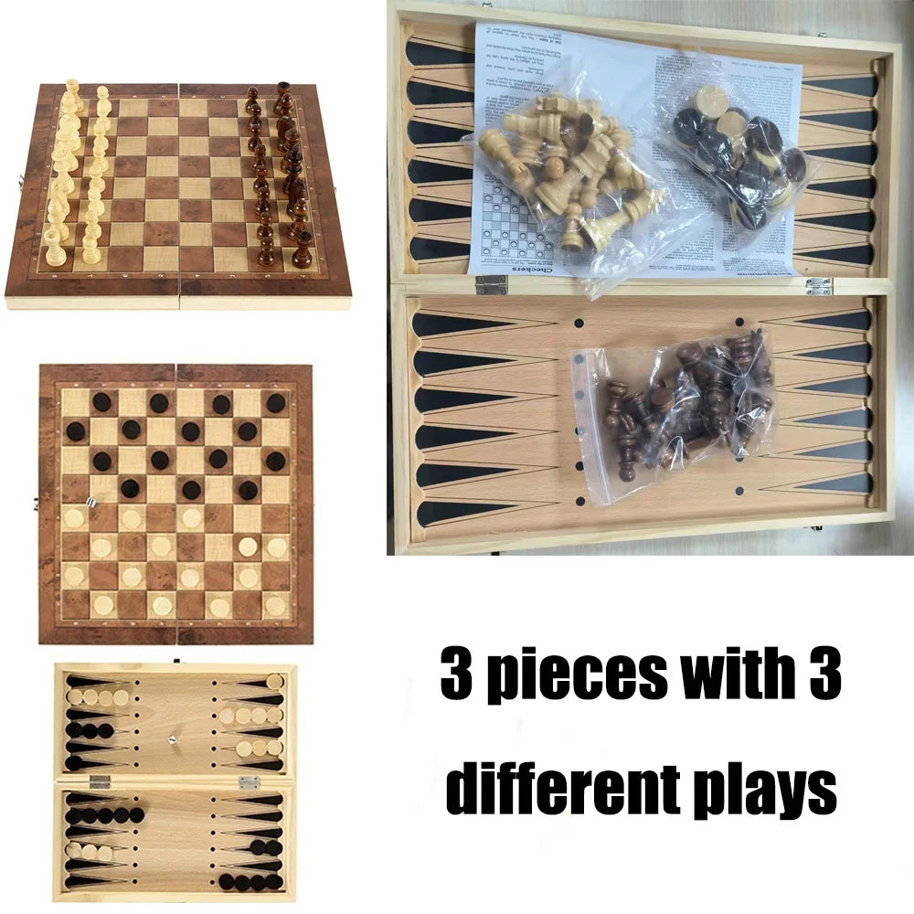 3 In 1 Board Party Dice Chess Backgammon