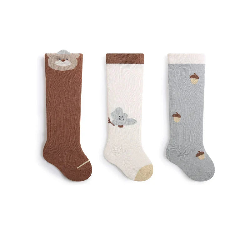3 Pairs/set Toddler Long Socks New Autumn Newborn