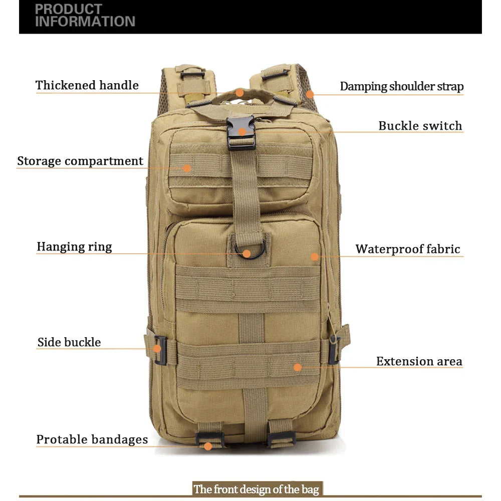 30L Outdoor Military Backpack 600D Nylon Waterproof Tactical